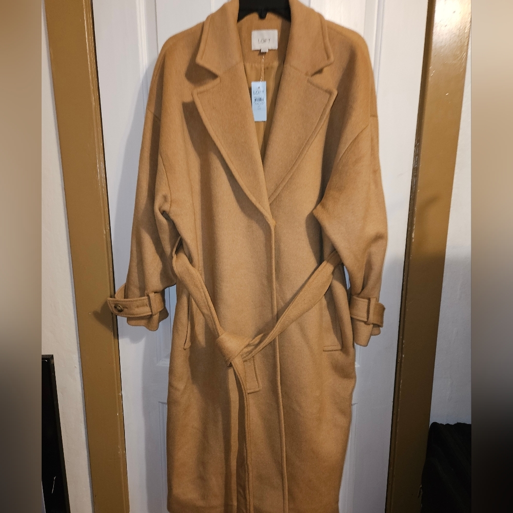 Loft Modern Tie Waist Trench Coat, soft, roomy and luxurious.